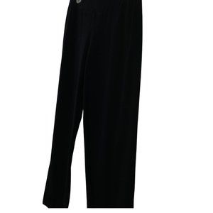 Eileen Fisher Stretch Knit Flat Front Wide Ankle Pants Black Size M